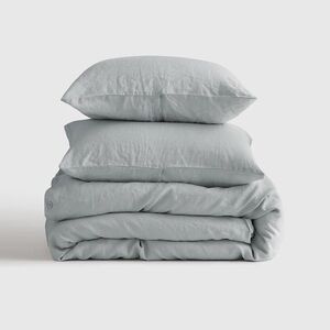 QUINCE European Linen Duvet Cover Set King/Cal King Mist 6299